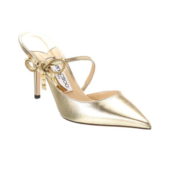 Jimmy Choo Shoes - Jimmy Choo Kilia 85 Leather Mule, Gold